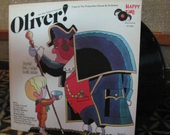 Vintage "Oliver and Other Children's Favorites" Children's Vinyl Record Album - Happy Time Records - 60's Children's Album