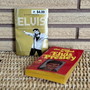 Vintage Elvis Books - &quot;The King is Dead&quot; and &quot;Everything Elvis&quot; - Elvis Presley History - Elvis Facts - Elvis Photos - Elvis Collectibles