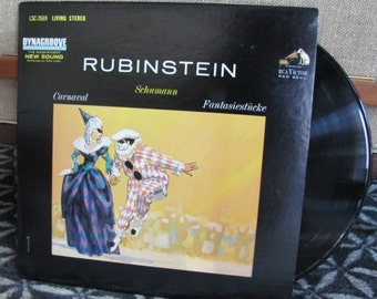 Vintage "Rubinstein" Classical Music Vinyl Record Album - Artur Rubinstein - Pianist - 1963 - Robert Schumann - Carnaval - Fantaskiestucke