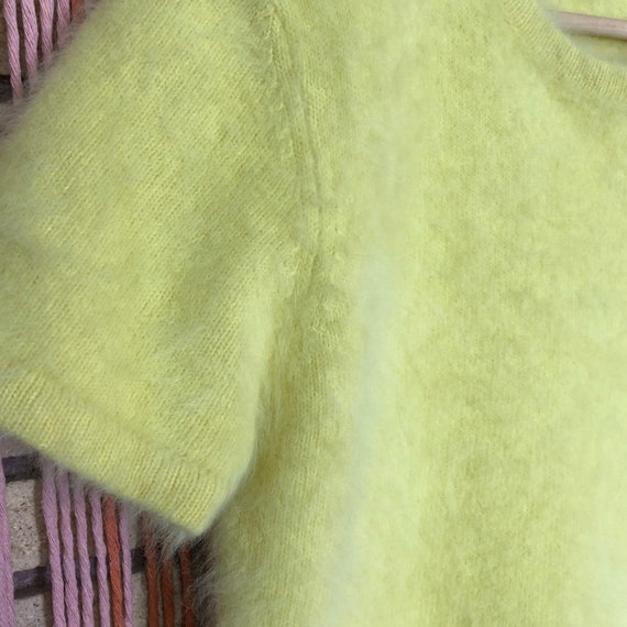 Vintage 70's Lemon Yellow Angora Pullover Sweater… - image 7
