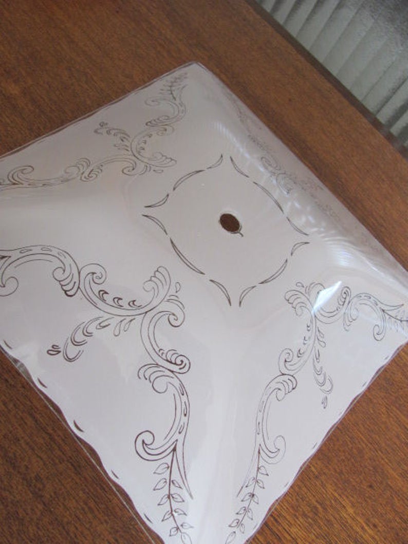 Vintage 60 S Art Deco Blush Pink Frosted Glass Ceiling Light Shade Bedroom Home Decor 60 S Light Fixture Lighting Powder Room