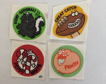 Vintage 80's Trend Matte Scratch and Sniff Stickers - 4 - 80's Stickers - Scratch 'n Sniff Stickers - 80's Retro Collectible