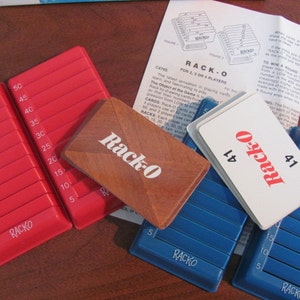 Vintage 70's Rack-O Card Game 2,3,4 players 8 adult Milton Bradley Family Game Night 70's Card Game image 3