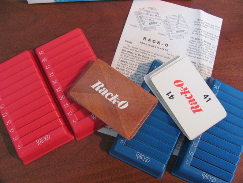 Vintage 70's Rack-O Card Game 2,3,4 players 8 adult Milton Bradley Family Game Night 70's Card Game image 3