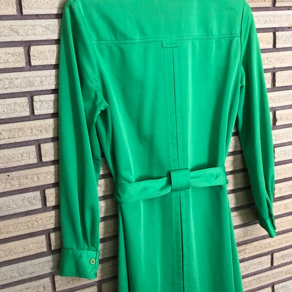 Vintage 60's Kelly Green Shirtwaist Dress - Bust … - image 8