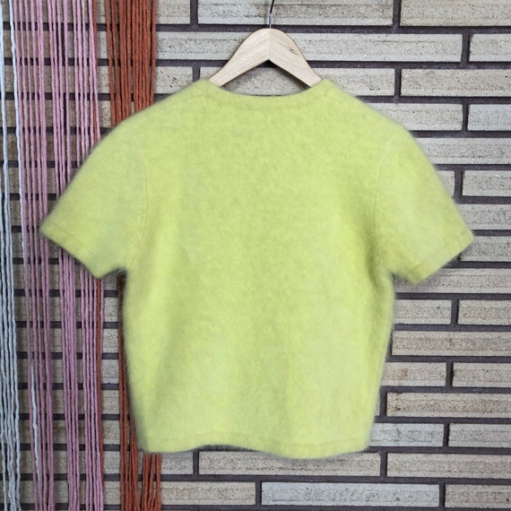 Vintage 70's Lemon Yellow Angora Pullover Sweater… - image 2