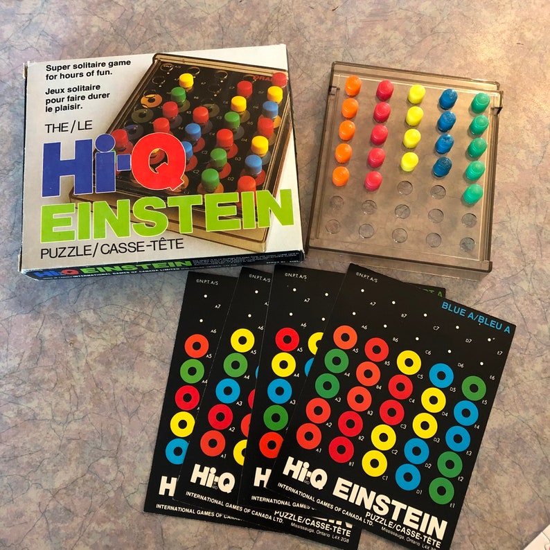 Vintage 90's Hi-Q Einstein Puzzle Game A Solitaire Puzzle Game 90's Puzzle Game Brainbuster Game 90's Hi Q Game image 1