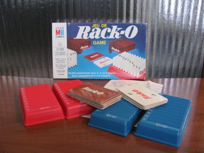 Vintage 70's Rack-O Card Game 2,3,4 players 8 adult Milton Bradley Family Game Night 70's Card Game image 1