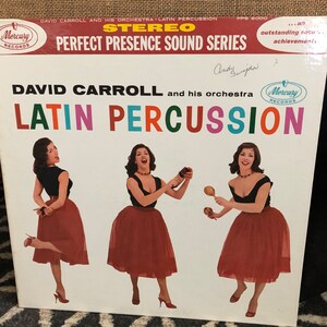 Vintage 60's David Carroll and His Orchestra Latin Percussion Record 60's Album 60's Big Band Music 60's Percussion Record image 6