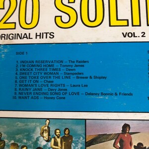 Vintage 70's K-tel "20 Solid Hits Volume 2" Vinyl Record - All Original ...