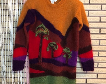 Vintage 80's Mohair Acrylic Knit Pullover Sweater - Anne