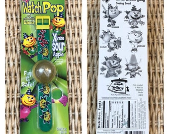 Vintage 2000's Zozole Watch Pop with Collectable Band - NEW - Kids Watch - Collectible Candy Watch Pop - Pop Watch - Retro Candy Collector