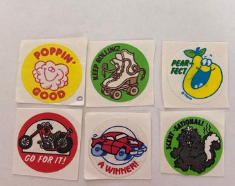 Vintage 80's Trend and CTP Matte Scratch and Sniff Stickers - 4 - 80's Stickers - Scratch 'n Sniff Stickers - 80's Retro Collectible