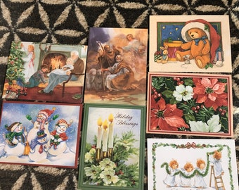 Vintage 2000's Christmas Cards Lot - set of 7 - unused - NO envelopes - Christmas Holidays - Christmas Crafts - Scrapbooking -