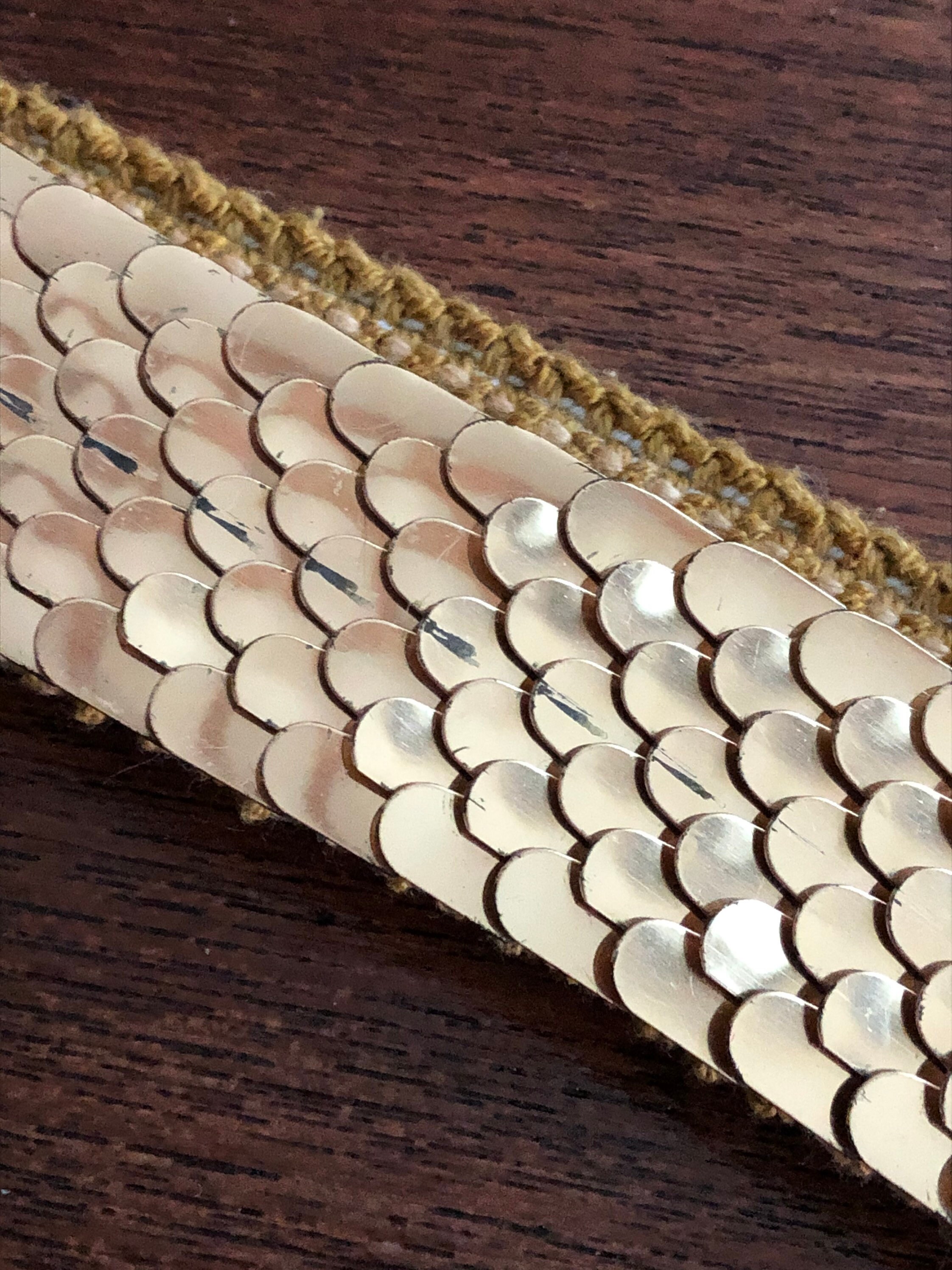 Bill  brass vintage Gold Sequin Stretch Belt with Polished Oval Buckle 33mm Brass Belt Buckle Women Man Gold Mirrored Buckle Glass  main image 3