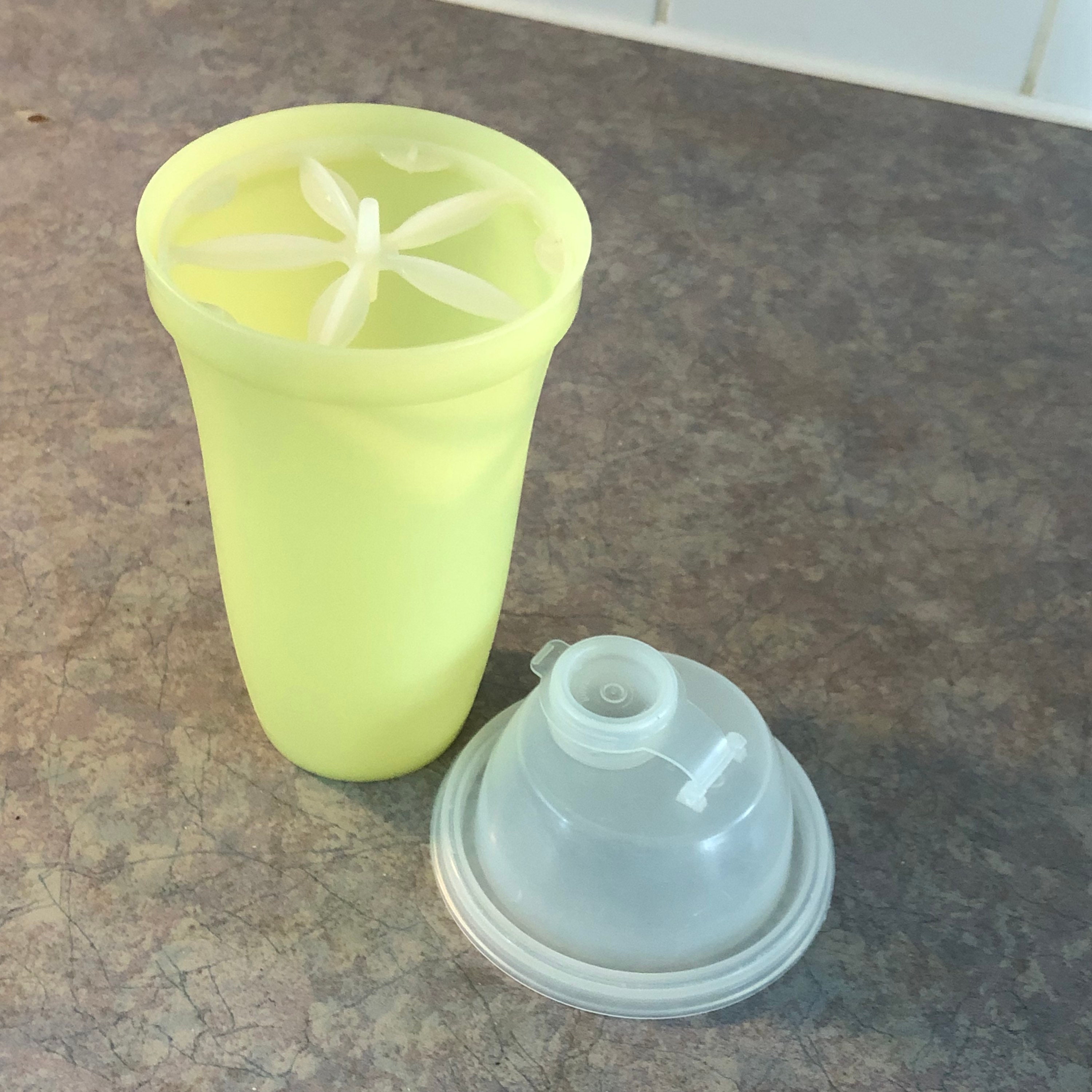Vintage 70's Yellow Tupperware Gravy Mixer With Lid and Inside