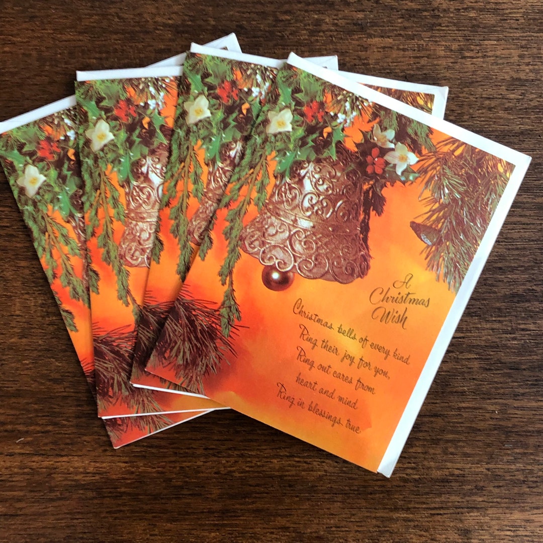 Vintage 60's Rust Craft Christmas Cards 4 With Envelopes Unused Vintage Christmas Cards Vintage