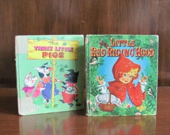 Vintage 50's "The Three Little Pigs", "Little Red Riding Hood" - 1956-1957 - Whitman Books - Children's Picture Books - Fairy Tales