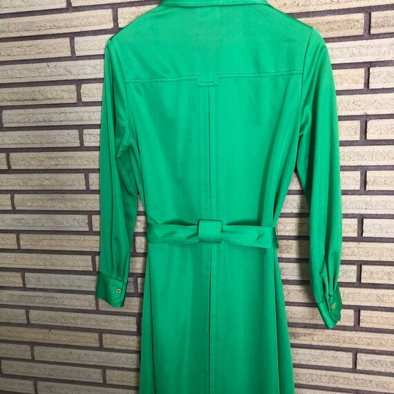 Vintage 60's Kelly Green Shirtwaist Dress - Bust … - image 9