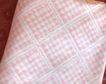 70's Pink and White Double Fitted Sheet - Springmaid Sheet - 70's Bedsheet - Double Fitted Bedsheet - Fitted Double Sheet - Double Bed