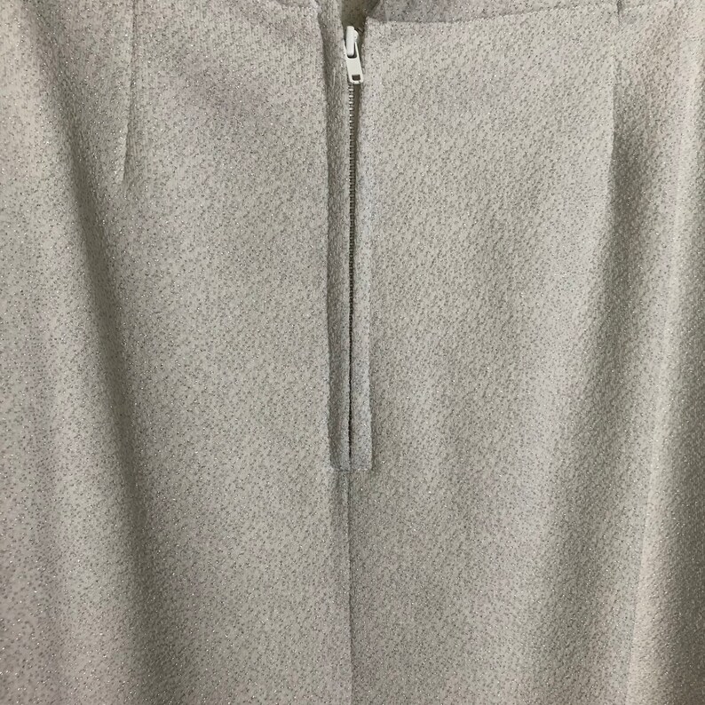 Women/'s Skirt Waist 34 Formal Skirt 70/'s Straight Skirt Full Length Skirt Vintage 70/'s Metallic Silver Skirt 70/'s Party Attire