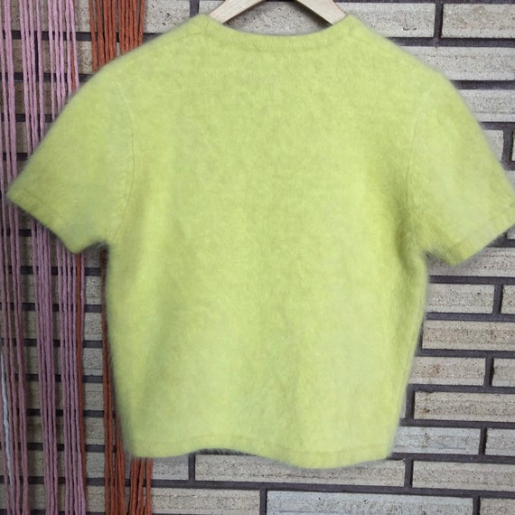 Vintage 70's Lemon Yellow Angora Pullover Sweater… - image 6
