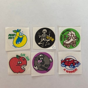 Vintage 80's Trend and CTP Matte Scratch and Sniff Stickers - 6 - 80's Stickers - Scratch 'n Sniff Stickers - 80's Retro Collectible