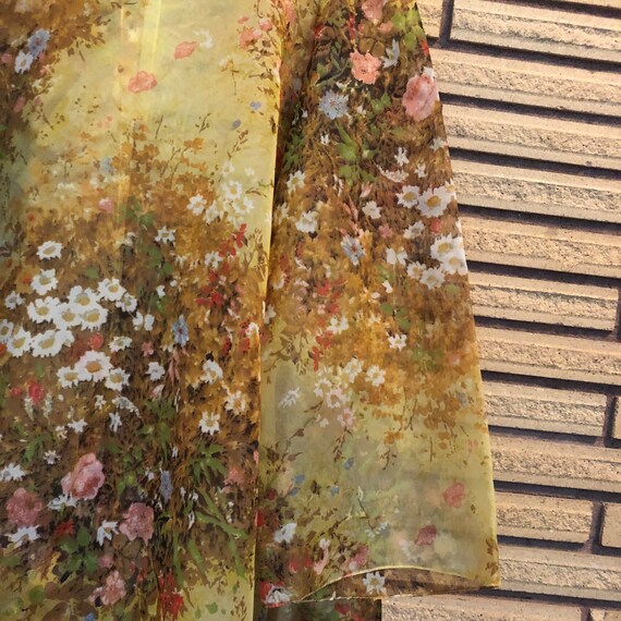Vintage 60's Poly Crepe Floral Tunic - Bust 38 - … - image 7
