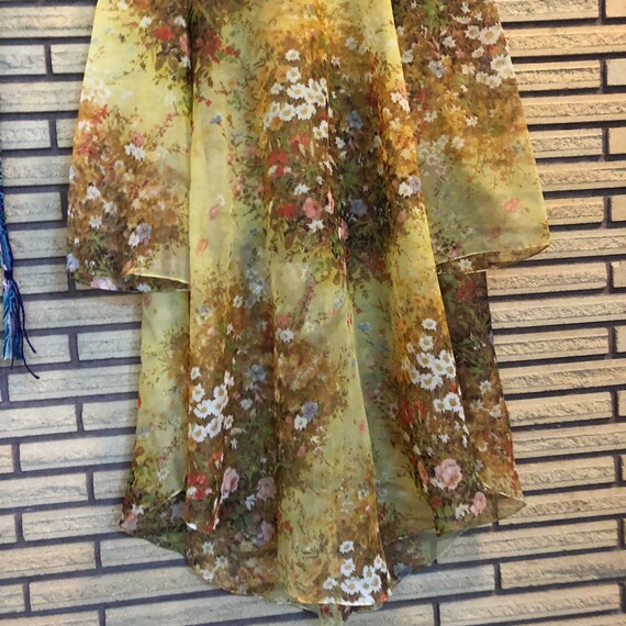 Vintage 60's Poly Crepe Floral Tunic - Bust 38 - … - image 6