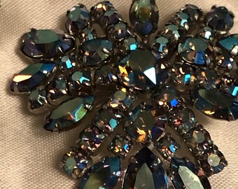 【希少】 Warman's Vintage Jewelry / ヴィンテージ Vintage 50's Sherman Tiered Blue Spray Brooch and Clip on