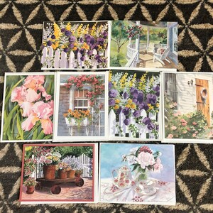 Cartes florales vintage pour toutes les occasions - lot de 8 avec enveloppes - cartes de correspondance vierges - cartes d'anniversaire - papeterie - scrapbooking