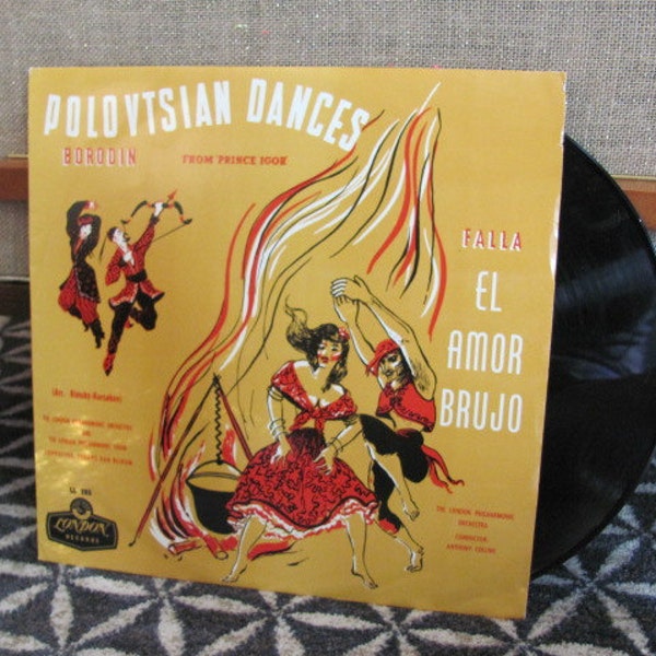 Vintage "Borodin Polovtsian Dances from Prince Igor", "Falla El Amor Brujo" (Love, The Magician) Vinyl Record Album - London Philharmonic