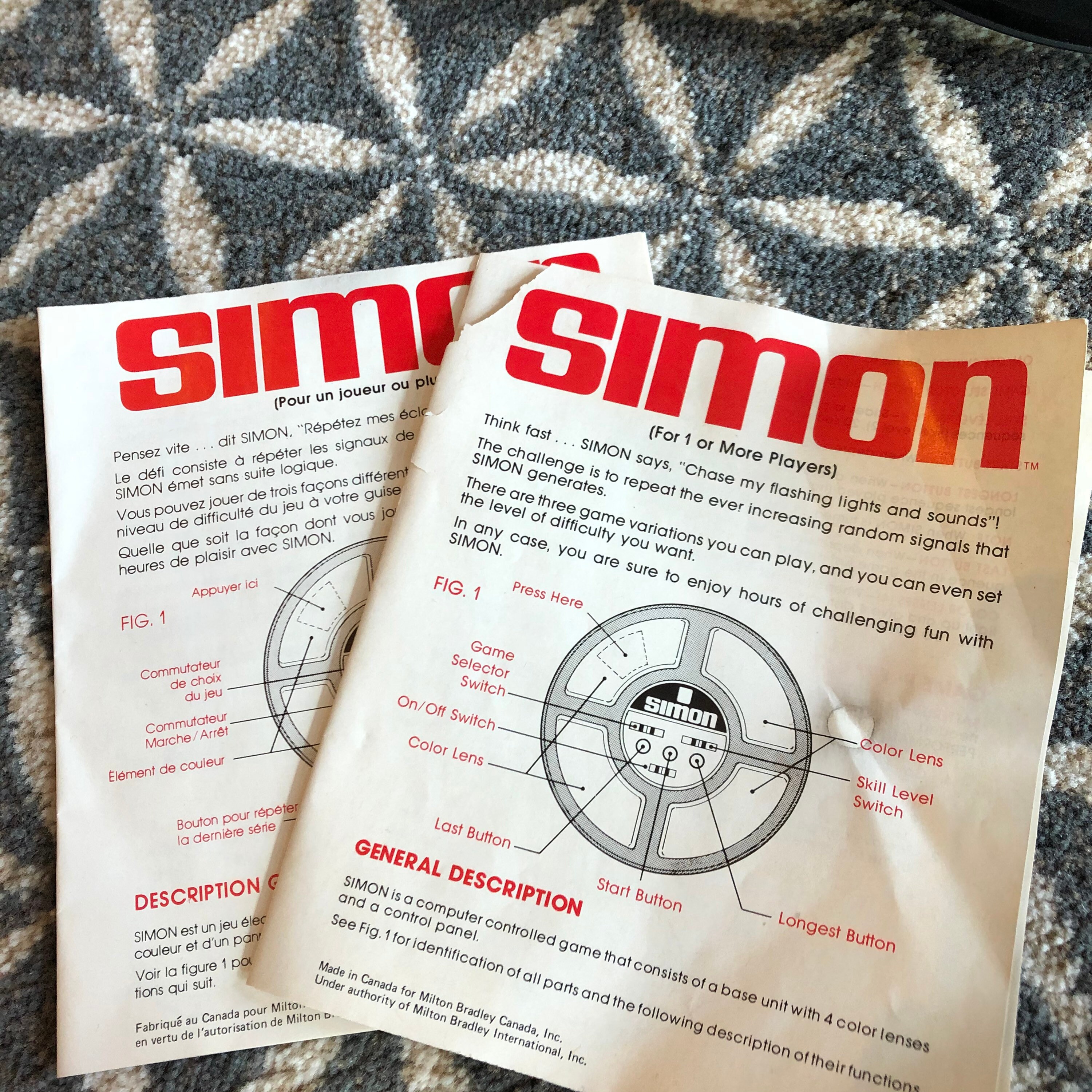 Vintage 70's simon Electronic Game 1 or More Players 1978 Family