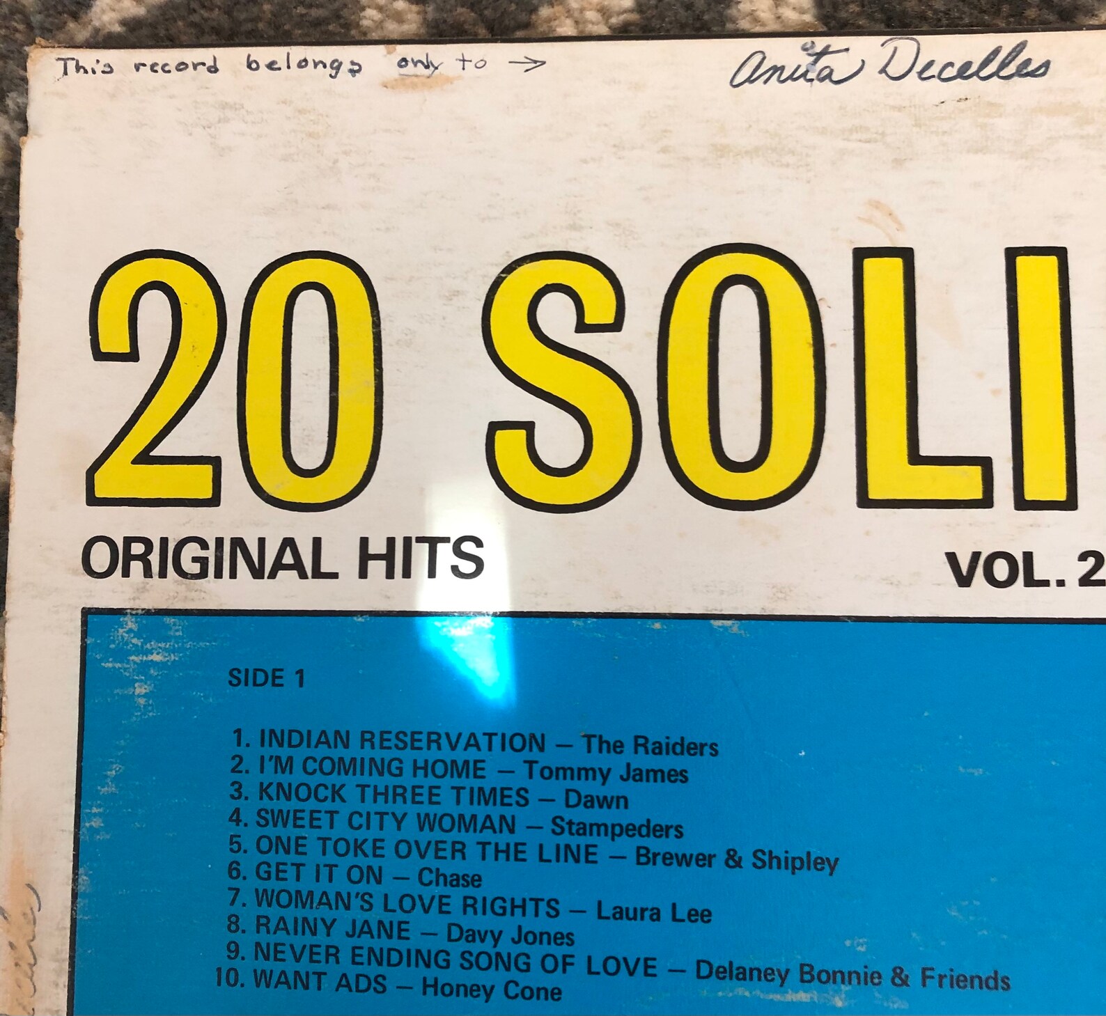 Vintage 70's K-tel "20 Solid Hits Volume 2" Vinyl Record - All Original ...