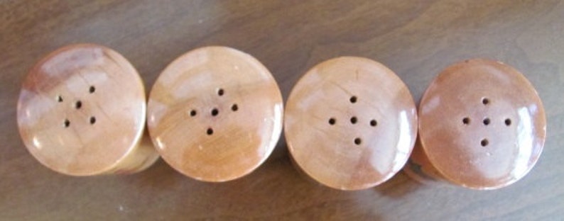 Pepper Vintage 70/'s Mod Mexican Rooster Wooden Spice Shakers Spice Dining set of 4 Paprika Garlic Salt Kitchen All Spice