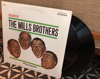 Vintage 50's "The Best of the Mills Brothers" Vinyl Records - 2 albums - 50's Record - 50's Album - Decca Records - Kings of Harmony