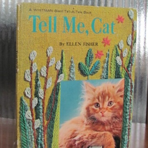 Vintage "Tell Me, Cat" - 1965 - Whitman Giant Tell-a-Tale Book - Children's Picture Book - Cats - 60's Children's Book