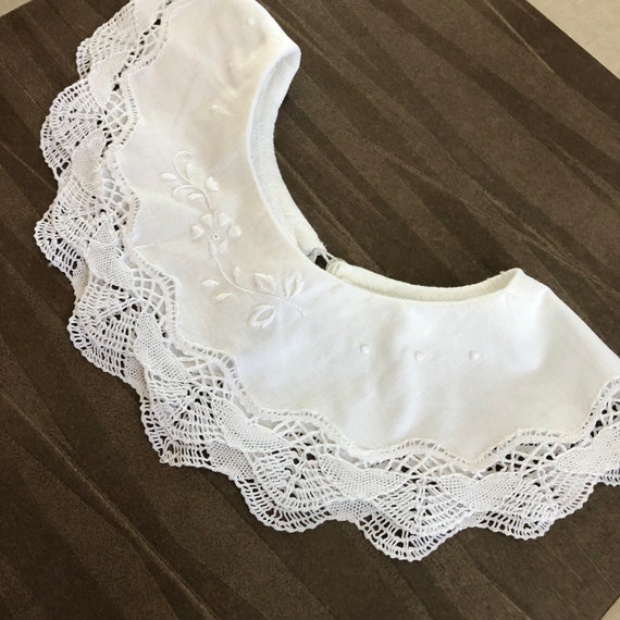 Vintage 80's French Lace Collar - Blouse Collar -