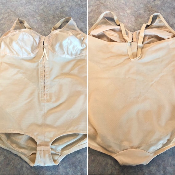 Vintage 70's Nude Gussett 70's Shapewear 70's Lingerie Size 8 Bodysuit 70's  Undergarments 44C 