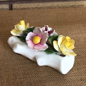 Vintage 50&#39;s Healacraft Bone China Floral Accent - Capodimonte Style - 3D Florals - Floral Collectible - English Bone China - Floral China