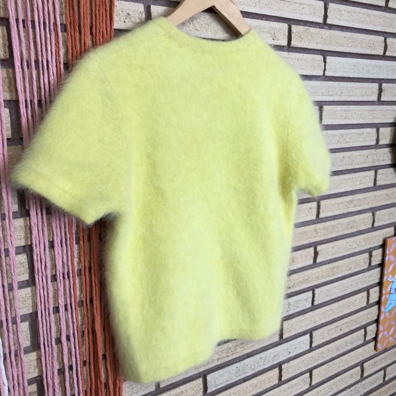 Vintage 70's Lemon Yellow Angora Pullover Sweater… - image 9