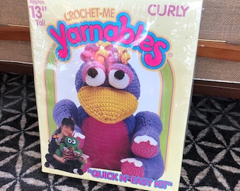 Vintage 70's "Curly" Crochet Me Yarnables Kit - NOS - 70's Crafting - Spinrite Yarns - Canada - Needlework Kit - Craft Kit