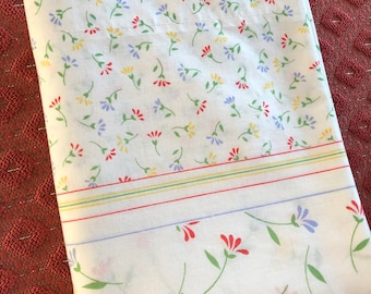 Vintage 70's Floral Double Flat Sheet - Texmade Double Sheet - 70's Bedding - Flat Double Sheet - Full Flat Bed Sheet - Double Bed