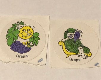 Vintage 80's Grape CTP Matte Scratch and Sniff Stickers - 80's Stickers - Scratch 'n Sniff Sticker - 80's Retro Collectible - 80's Nostalgia