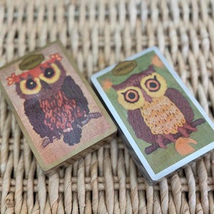2 jeux de cartes vintage 70's of Owl Congress USA - NOS - cartes hibou des années 70 - cartes à jouer des années 70 - jeux de cartes - cartes du congrès