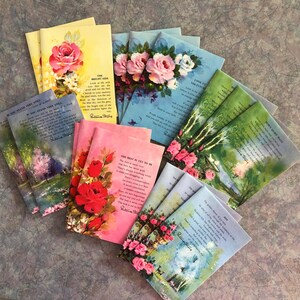 Notes de correspondance chrétiennes fortes de patience des années 60 - Cartes de bénédiction inspirantes avec versets de la Bible - 16 cartes avec enveloppes