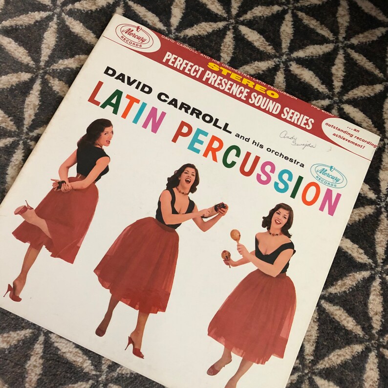 Vintage 60's David Carroll and His Orchestra Latin Percussion Record 60's Album 60's Big Band Music 60's Percussion Record image 8