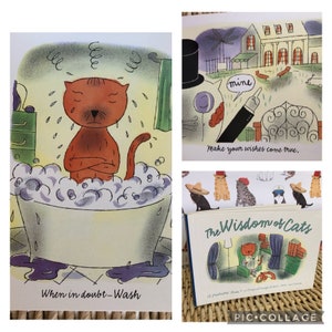 Vintage 90's "The Wisdom of Cats" A Postcard Book - 25 Cat Postcards - Cat Lover - Cat Images - Cat Pictures - Cat Note Cards - Cat Notes