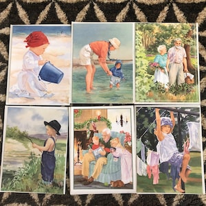 Assortiment de cartes toutes occasions vintage des années 90 - lot de 6 avec enveloppes - cartes de correspondance des années 90 - carte d'anniversaire - cartes vierges - nouvelles cartes de voeux