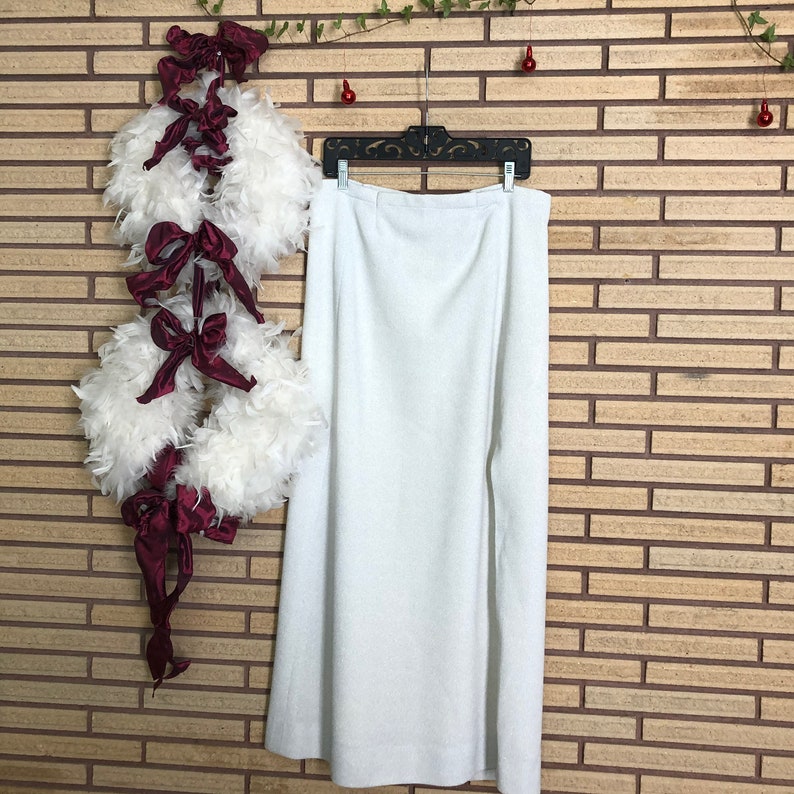 Women/'s Skirt Waist 34 Formal Skirt 70/'s Straight Skirt Full Length Skirt Vintage 70/'s Metallic Silver Skirt 70/'s Party Attire